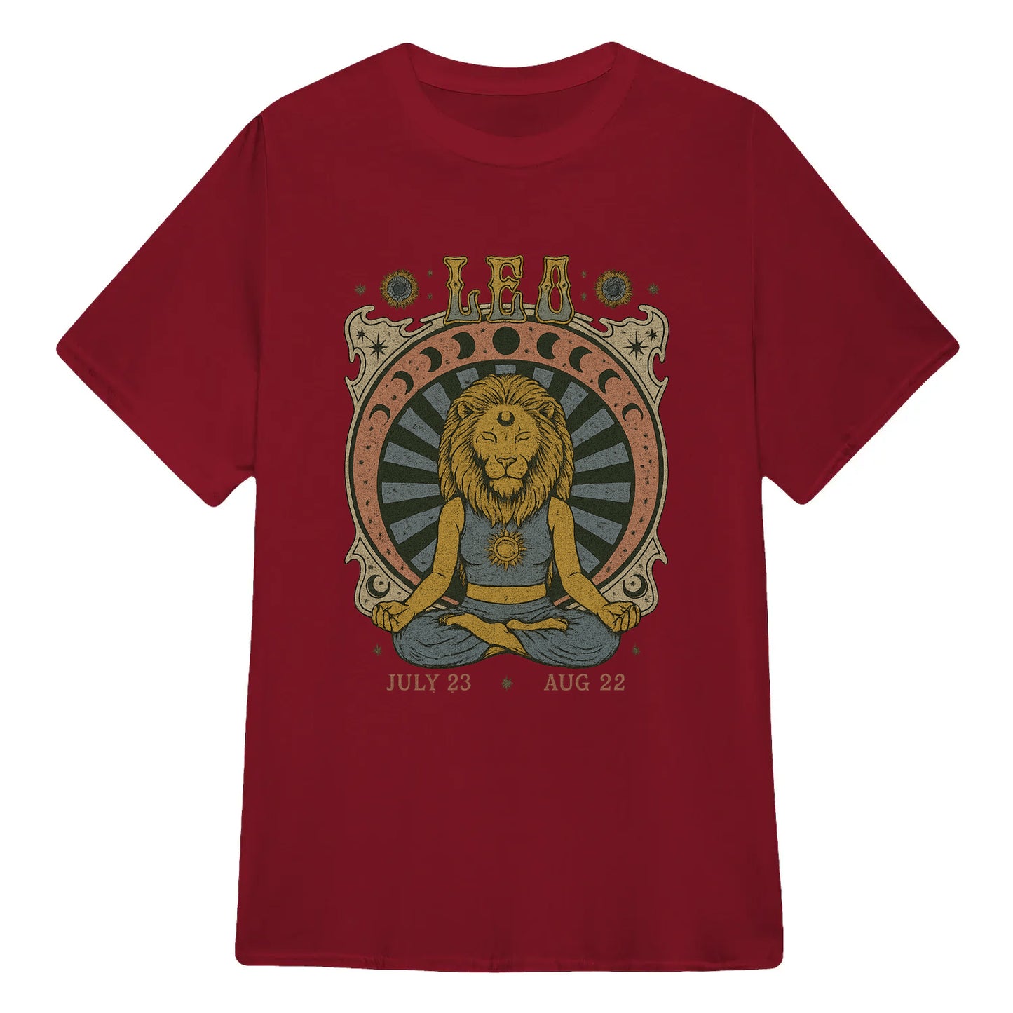 Leo Zodiac Meditation Moon Phase Yoga Classic Unisex T-Shirt | 5To9Style