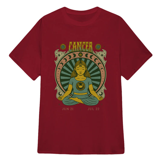 Cancer Zodiac Meditation Moon Phase Yoga Classic Unisex T-Shirt | 5To9Style