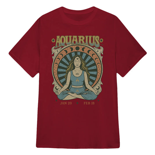 Aquarius Zodiac Meditation Moon Phase Yoga Classic Unisex T-Shirt | 5To9Style