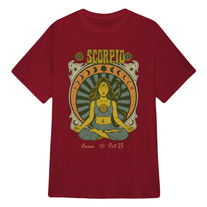 Zodiac Scorpio Meditation Mandala Sun and Moon Symbols Yoga Classic Unisex T-Shirt | 5To9Style