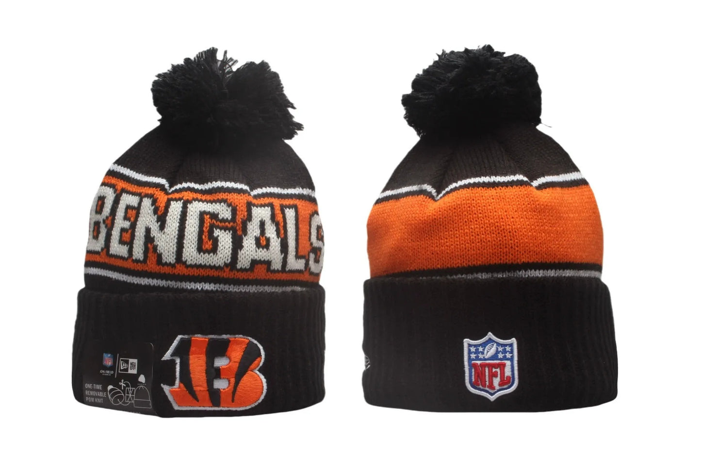 Football Classic Knit Beanie with Pom – One Size Fits All