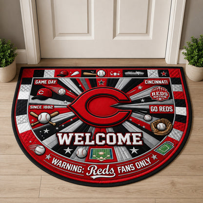 Baseball All Teams Custom Quilted Print Premium Welcome Mat Washable Black Border – Personalized Baseball Doormat