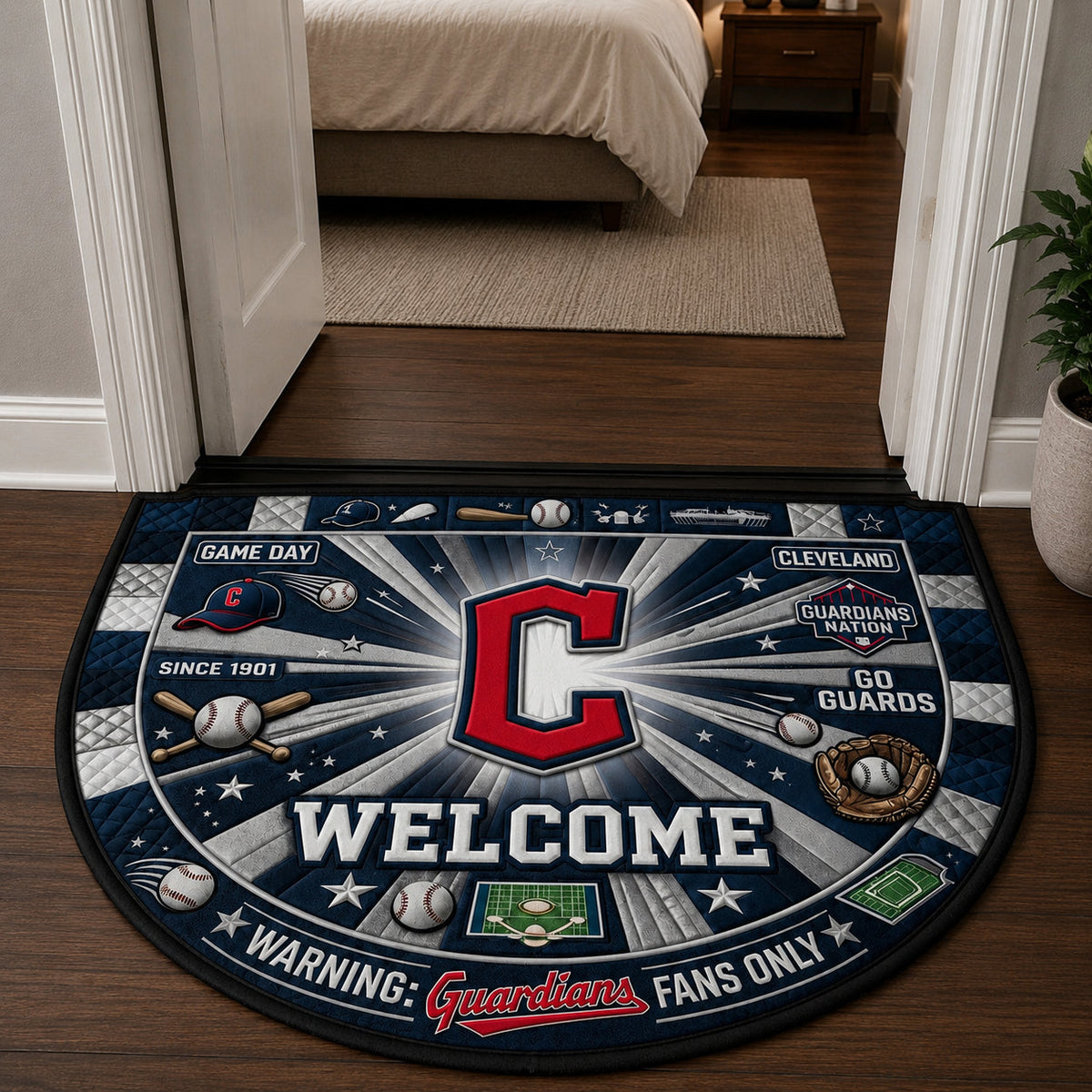 Baseball All Teams Custom Quilted Print Premium Welcome Mat Washable Black Border – Personalized Baseball Doormat