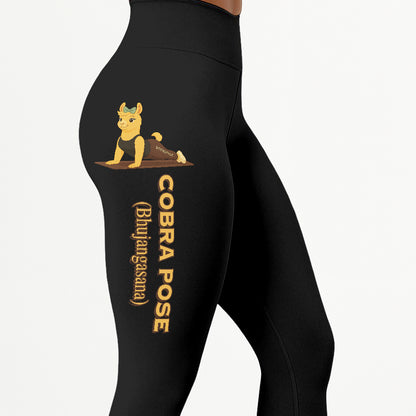 Cobra Pose (Bhujangasana) Chill Llama Yoga Pants All-Over Print Women's High Waist Leggings | 5To9Style