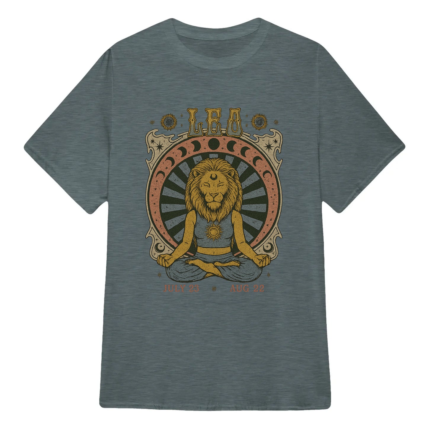 Leo Zodiac Meditation Moon Phase Yoga Classic Unisex T-Shirt | 5To9Style
