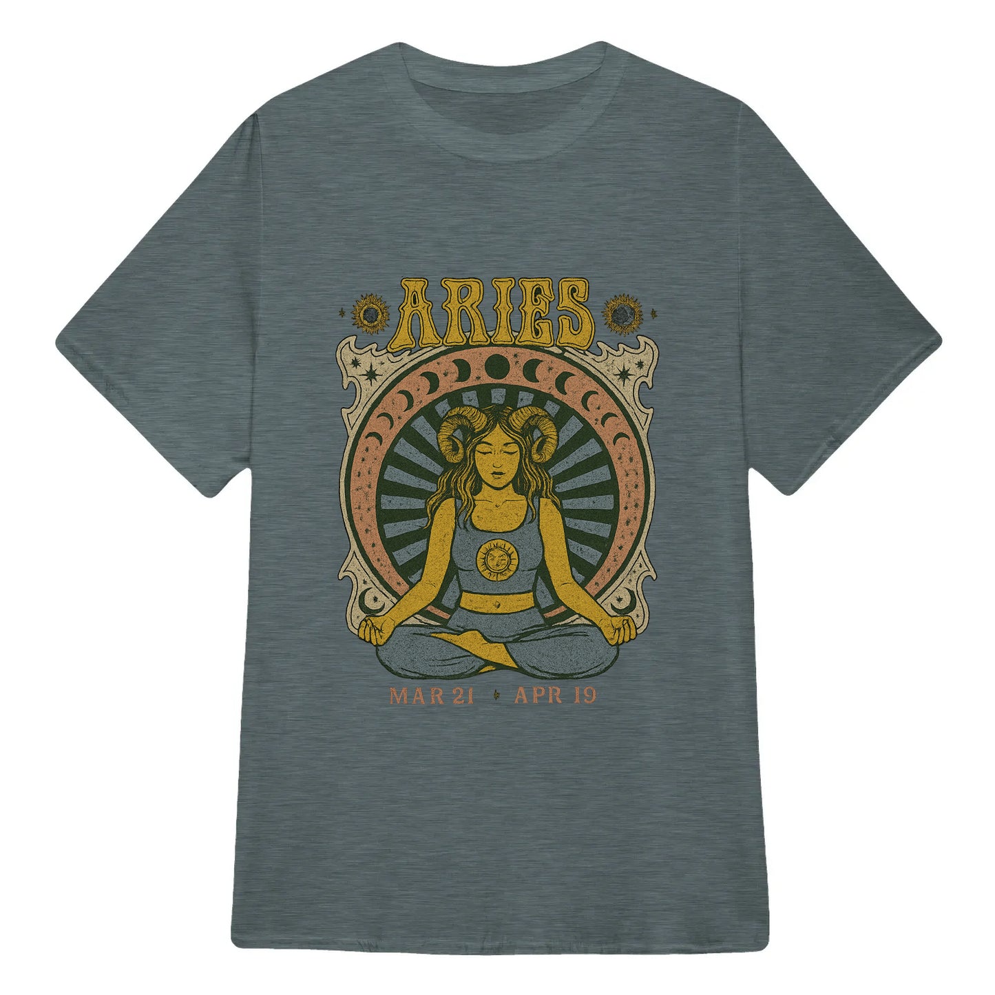 Aries Zodiac Meditation Moon Phase Yoga Classic Unisex T-Shirt | 5To9Style