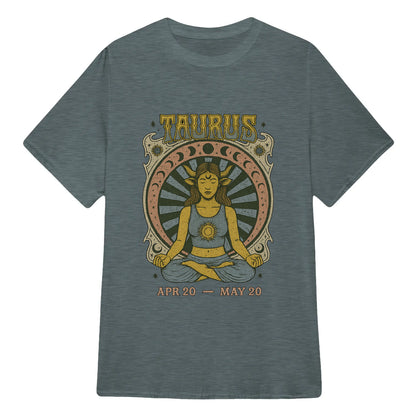 Taurus Zodiac Meditation Moon Phase Yoga Classic Unisex T-Shirt | 5To9Style