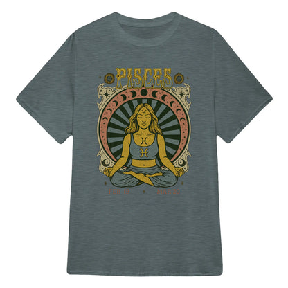 Pisces Zodiac Meditation Moon Phase Yoga Classic Unisex T-Shirt | 5To9Style