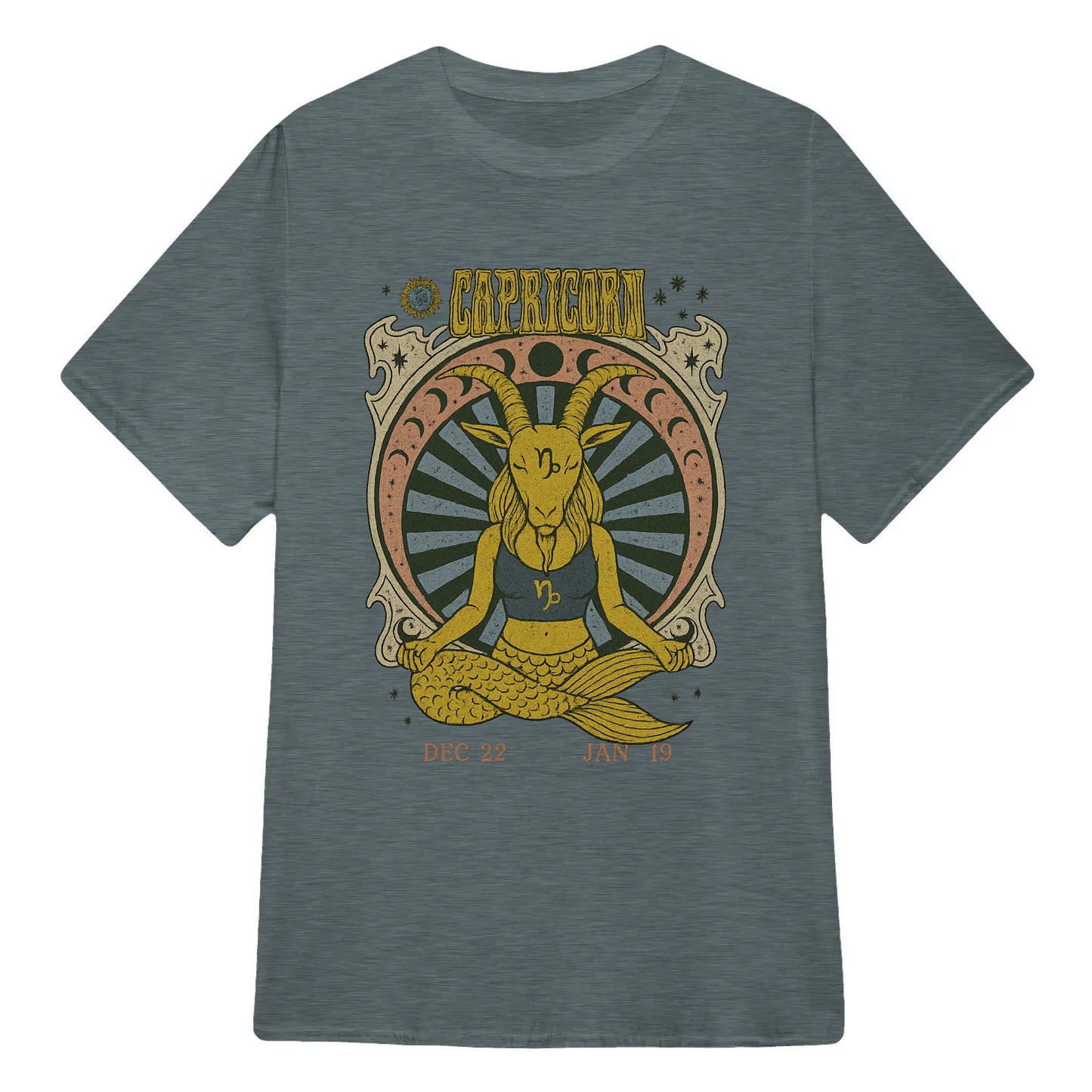 Capricorn Zodiac Meditation Moon Phase Yoga Classic Unisex T-Shirt | 5To9Style