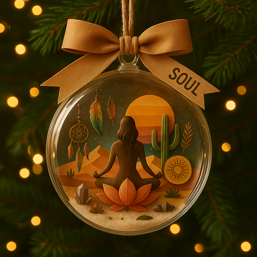 Yoga Meditation Boho Hippie 2  Ornament Christmas 2025  - Ornament