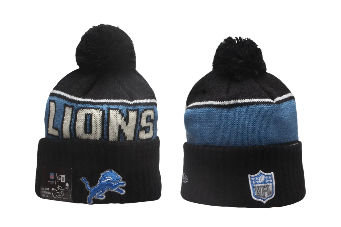 Football Classic Knit Beanie with Pom – One Size Fits All