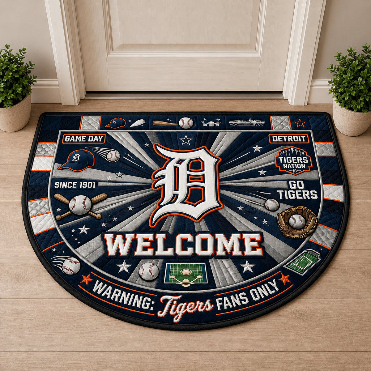 Baseball All Teams Custom Quilted Print Premium Welcome Mat Washable Black Border – Personalized Baseball Doormat