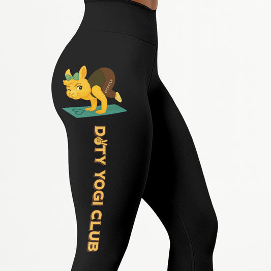 Dirty Yogi Club Chill Llama Yoga Pants All-Over Print Women's High Waist Leggings | 5To9Style