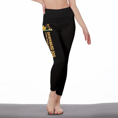 Downward Dog (Adho Mukha Svanasana) Chill Llama Yoga Pants All-Over Print Women's High Waist Leggings | 5To9Style