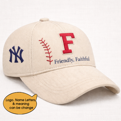 Baseball Personalized Letter 250th Anniversary USA  Unisex Baseball Cap