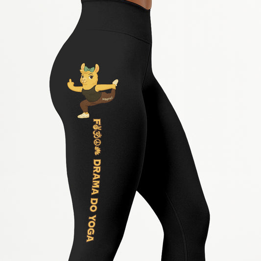Fck Drama Do Yoga Cool Chill Llama Yoga Pants All-Over Print Women's High Waist Leggings | 5To9Style
