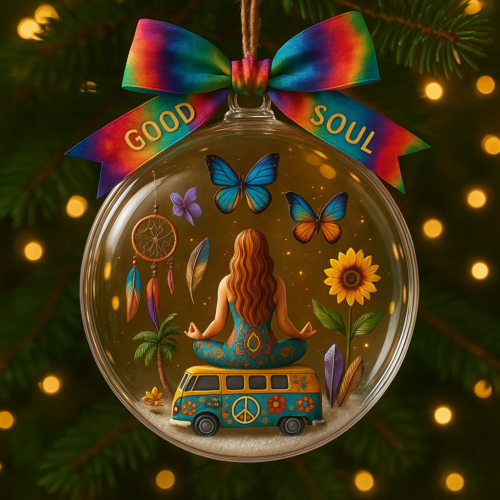 Yoga Meditation Boho Hippie 2  Ornament Christmas 2025  - Ornament