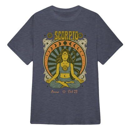 Zodiac Scorpio Meditation Mandala Sun and Moon Symbols Yoga Classic Unisex T-Shirt | 5To9Style