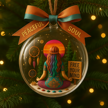Yoga Meditation Boho Hippie 2  Ornament Christmas 2025  - Ornament