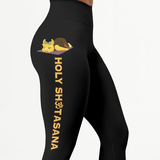 Holy Shtasana Chill Llama Yoga Pants All-Over Print Women's High Waist Leggings | 5To9Style