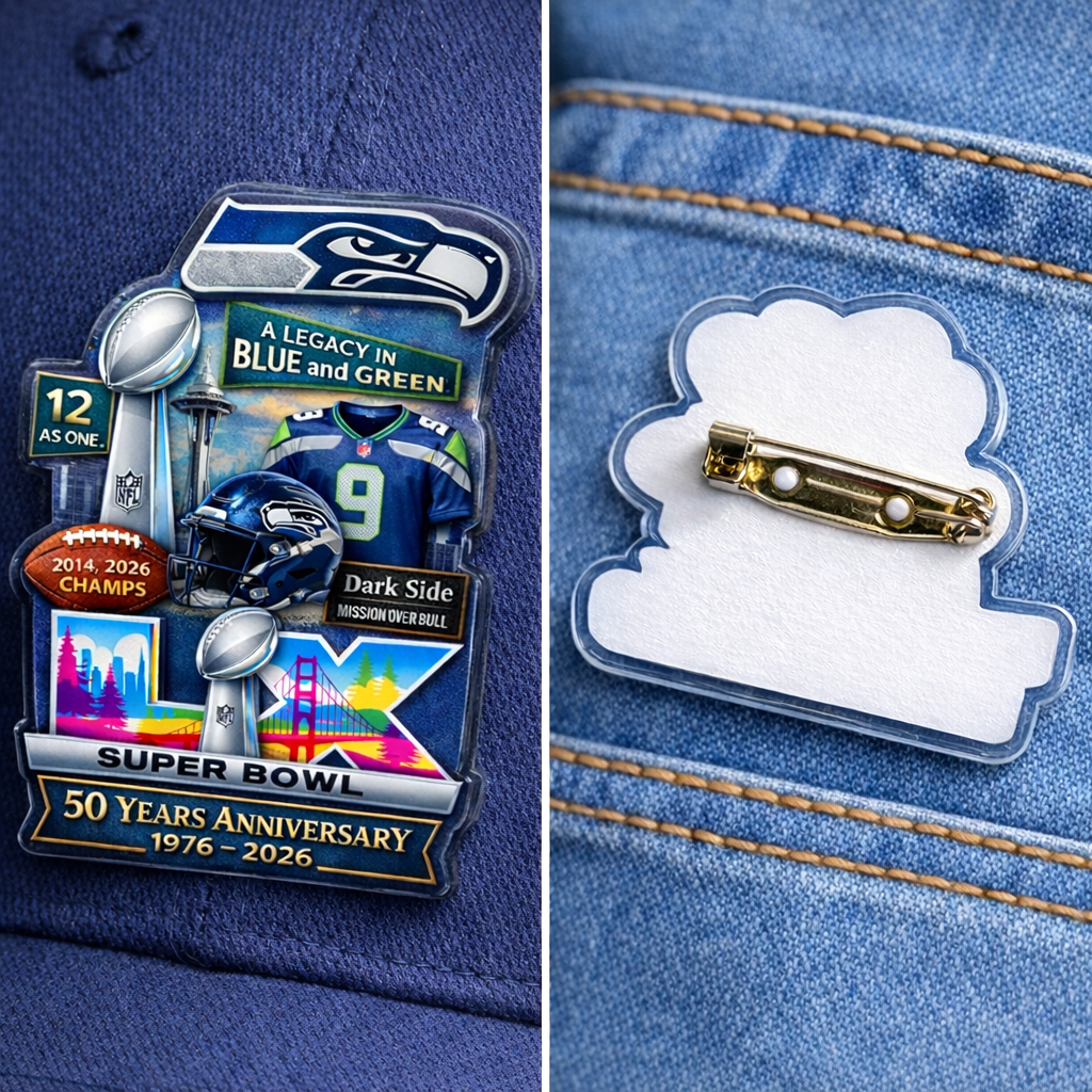 Football SH Champion Super Bowl LIX Custom Shape Acrylic Pin
