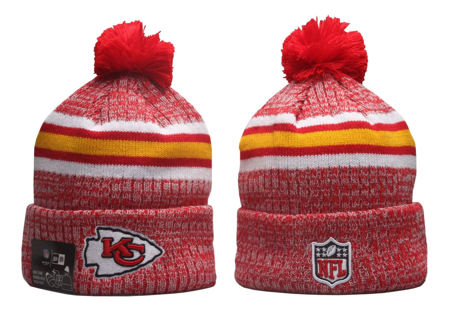 Football Classic Knit Beanie with Pom – One Size Fits All
