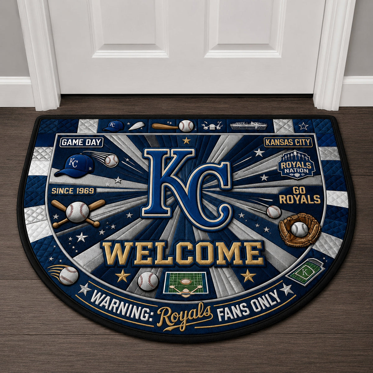 Baseball All Teams Custom Quilted Print Premium Welcome Mat Washable Black Border – Personalized Baseball Doormat