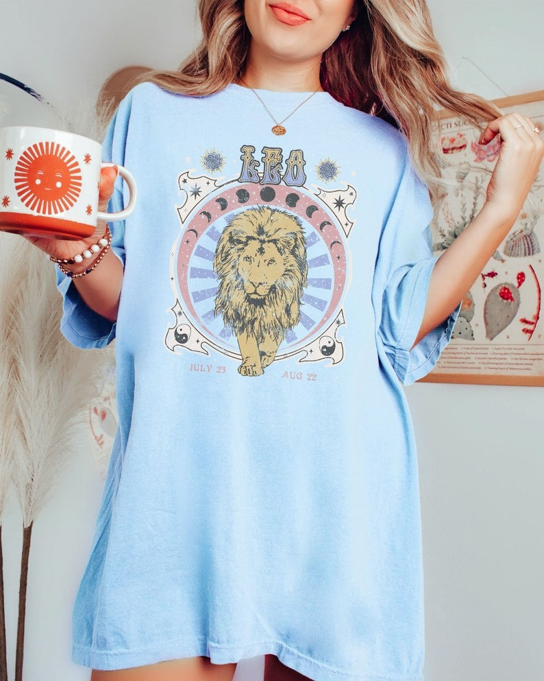 Zodiac Leo Astrology Lion Graphic Classic Unisex T-Shirt | 5To9Style