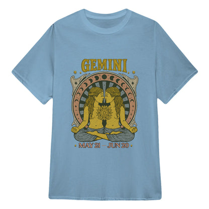 Gemini Zodiac Meditation Moon Phase Yoga Classic Unisex T-Shirt | 5To9Style