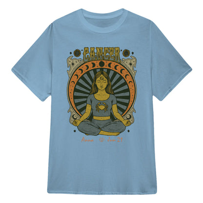 Zodiac Cancer Meditation Mandala Sun and Moon Symbols Yoga Classic Unisex T-Shirt | 5To9Style