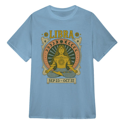 Libra Zodiac Meditation Moon Phase Yoga Classic Unisex T-Shirt | 5To9Style
