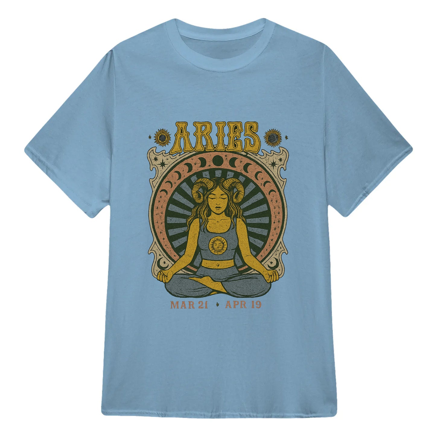 Aries Zodiac Meditation Moon Phase Yoga Classic Unisex T-Shirt | 5To9Style