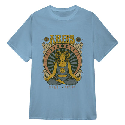 Aries Zodiac Meditation Moon Phase Yoga Classic Unisex T-Shirt | 5To9Style