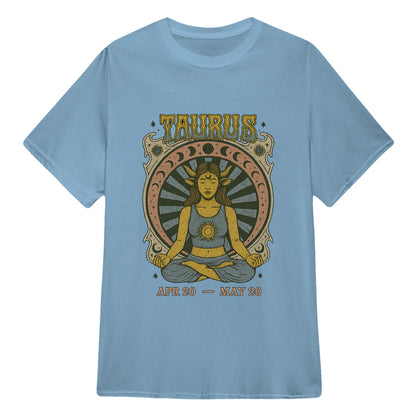 Taurus Zodiac Meditation Moon Phase Yoga Classic Unisex T-Shirt | 5To9Style