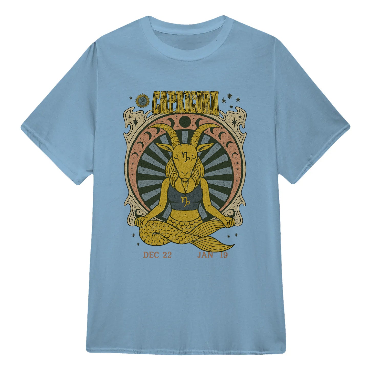 Capricorn Zodiac Meditation Moon Phase Yoga Classic Unisex T-Shirt | 5To9Style
