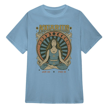 Aquarius Zodiac Meditation Moon Phase Yoga Classic Unisex T-Shirt | 5To9Style
