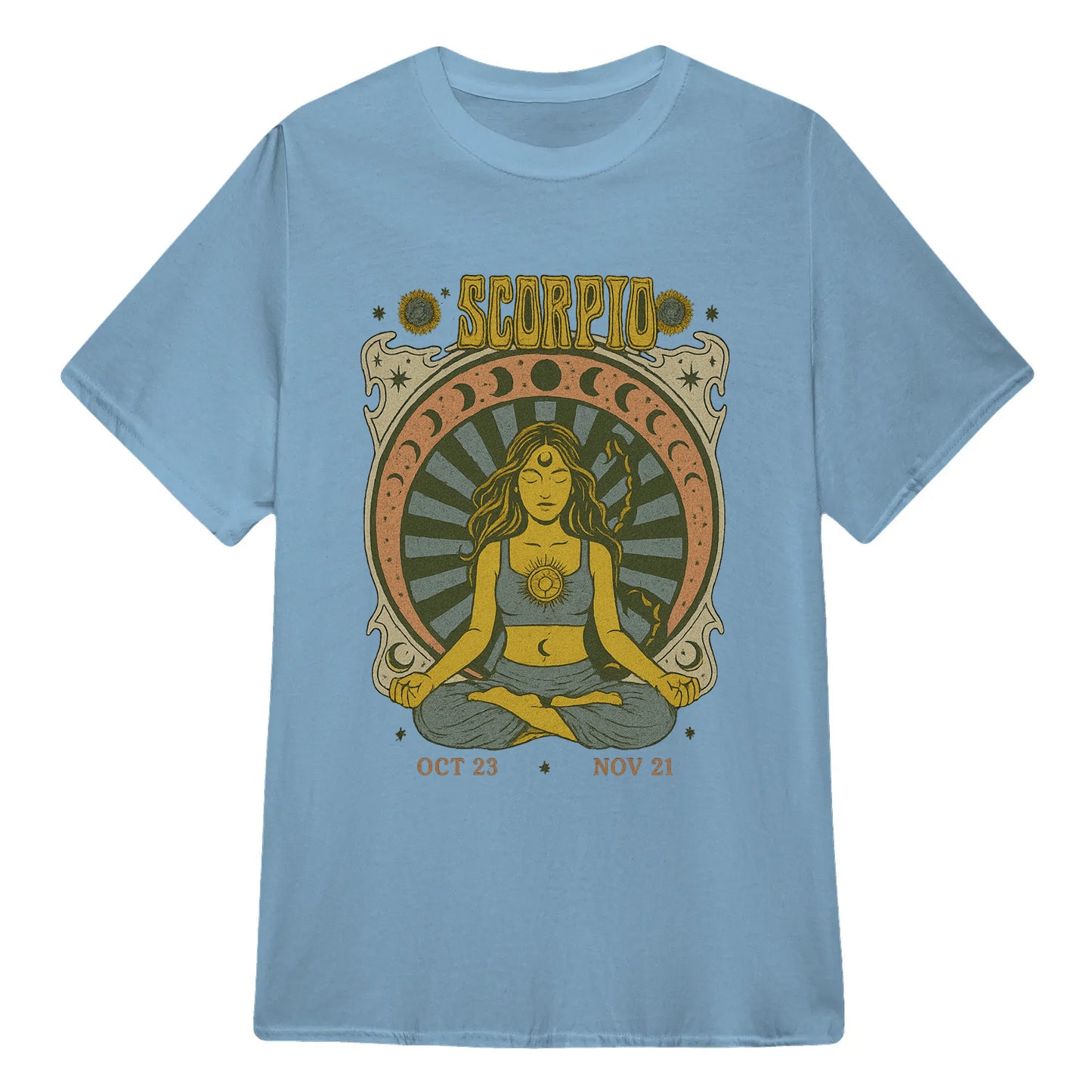 Scorpio Zodiac Meditation Moon Phase Yoga Classic Unisex T-Shirt | 5To9Style