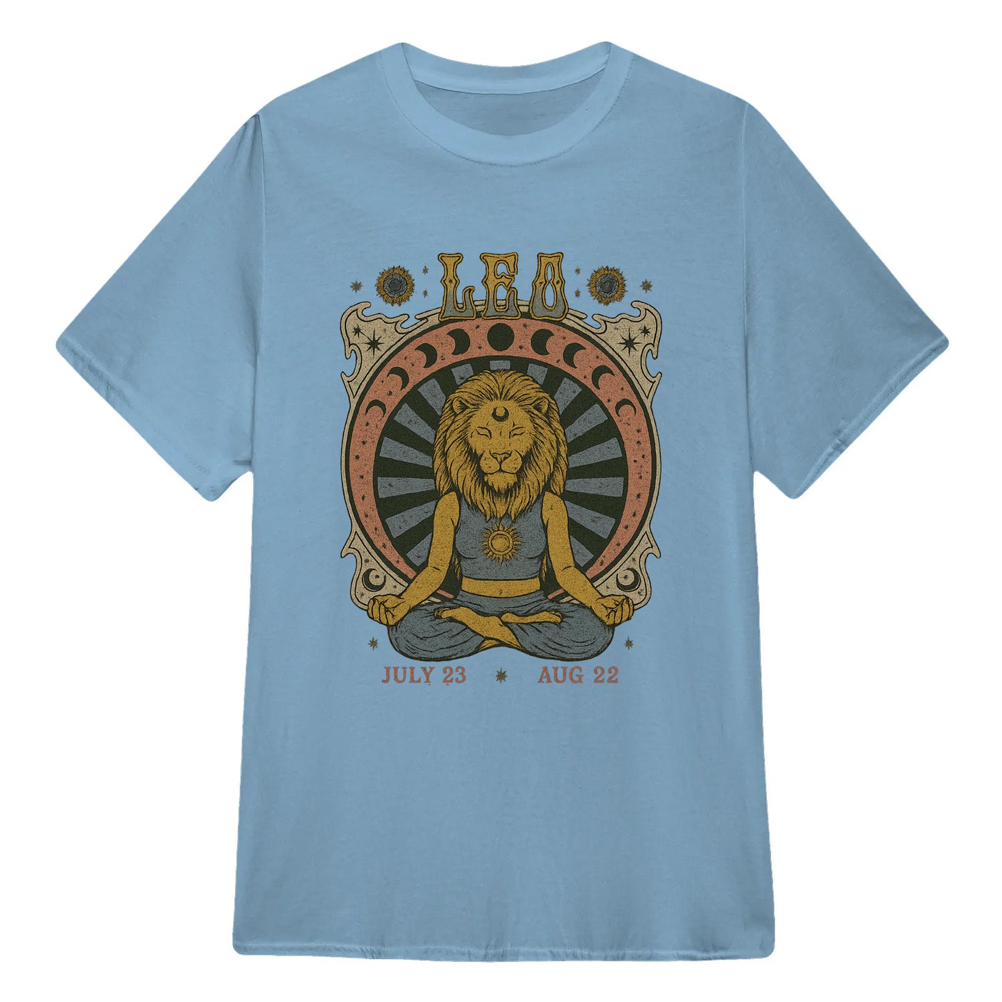 Leo Zodiac Meditation Moon Phase Yoga Classic Unisex T-Shirt | 5To9Style