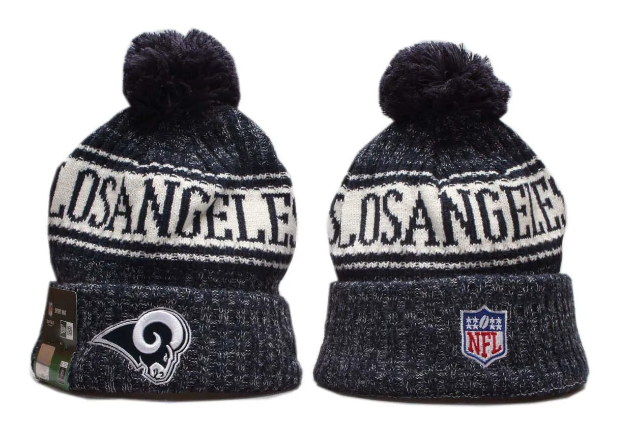 Football Classic Knit Beanie with Pom – One Size Fits All