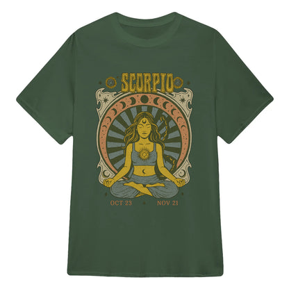 Scorpio Zodiac Meditation Moon Phase Yoga Classic Unisex T-Shirt | 5To9Style
