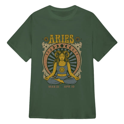 Aries Zodiac Meditation Moon Phase Yoga Classic Unisex T-Shirt | 5To9Style