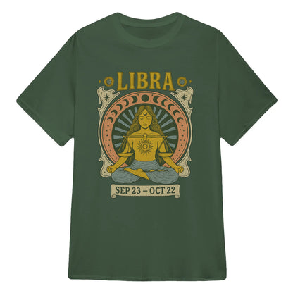 Libra Zodiac Meditation Moon Phase Yoga Classic Unisex T-Shirt | 5To9Style