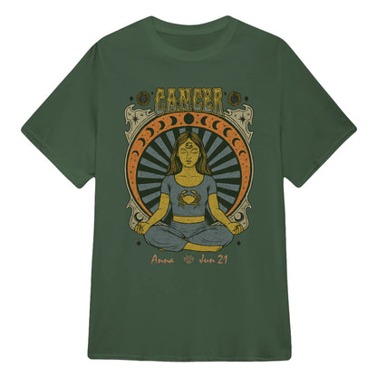 Zodiac Cancer Meditation Mandala Sun and Moon Symbols Yoga Classic Unisex T-Shirt | 5To9Style