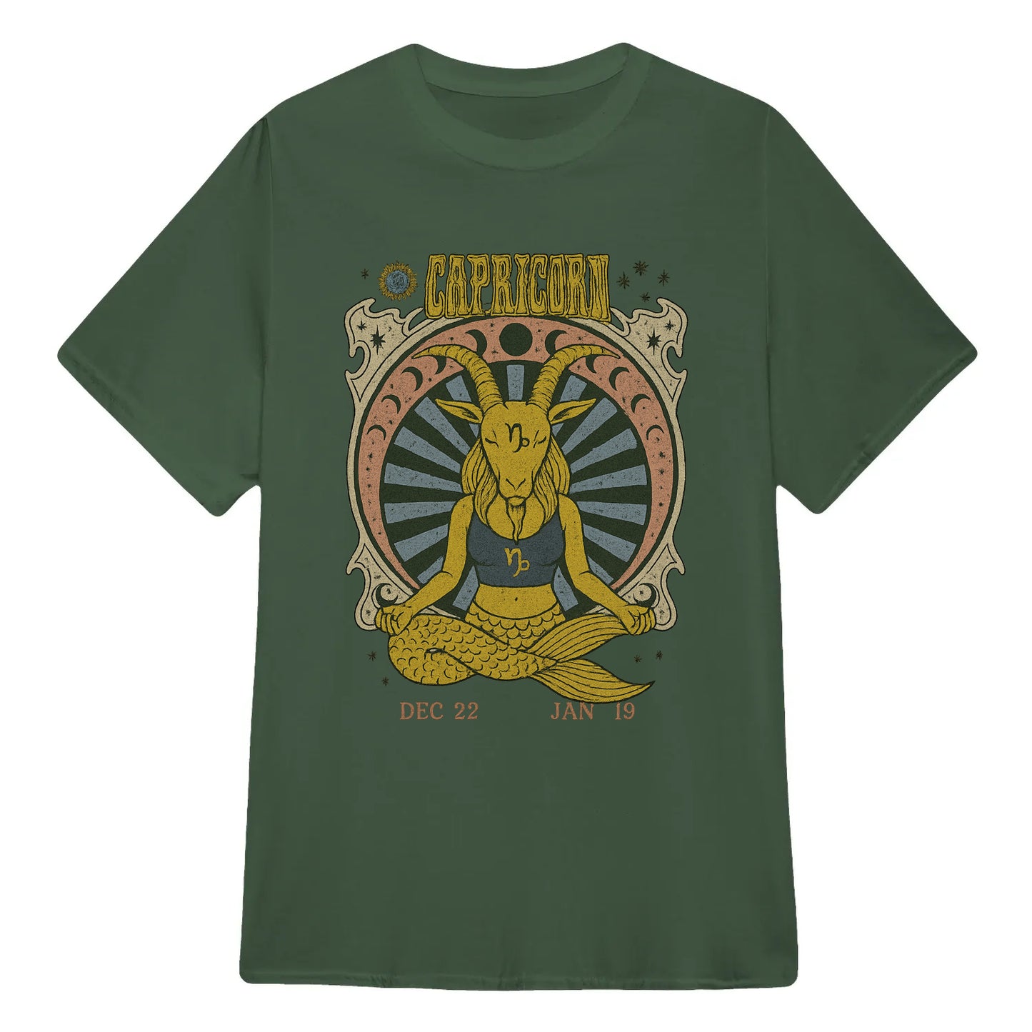 Capricorn Zodiac Meditation Moon Phase Yoga Classic Unisex T-Shirt | 5To9Style