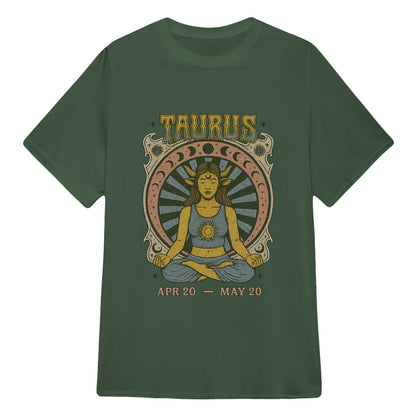 Taurus Zodiac Meditation Moon Phase Yoga Classic Unisex T-Shirt | 5To9Style