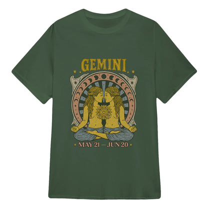Gemini Zodiac Meditation Moon Phase Yoga Classic Unisex T-Shirt | 5To9Style