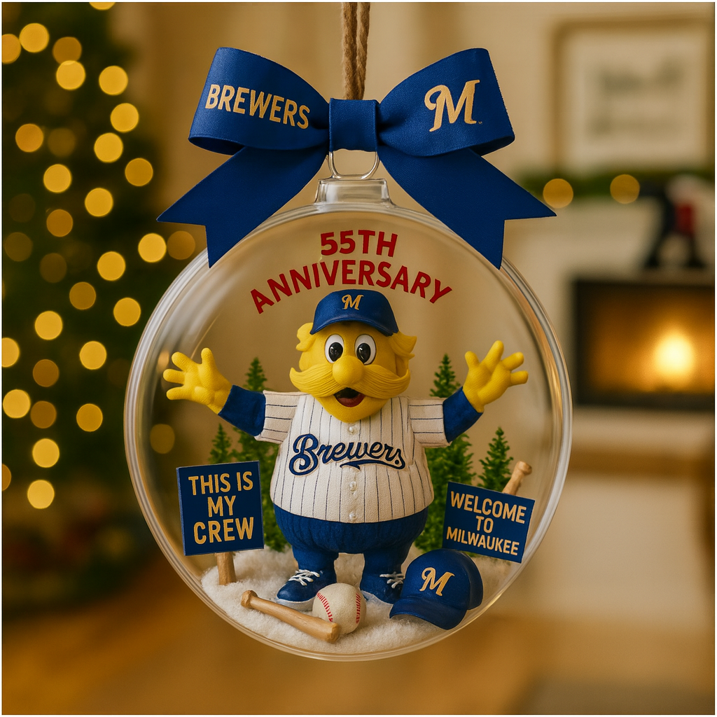 Christmas tree pendant with cute mascot and uniform of American baseball team - Ornament