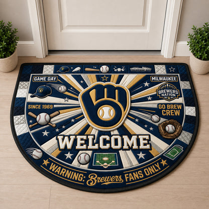 Baseball All Teams Custom Quilted Print Premium Welcome Mat Washable Black Border – Personalized Baseball Doormat