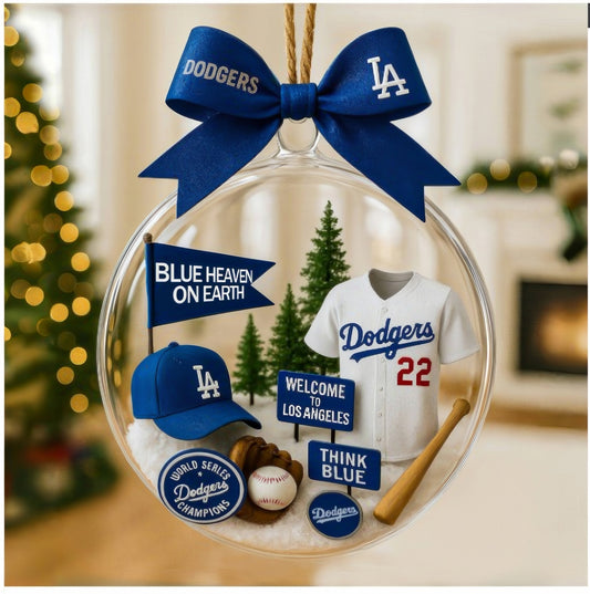 Baseball Christmas tree pendant with cute mascot and uniform of American baseball team - Ornament