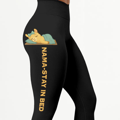 Nama-stay In Bed Cool Chill Llama Yoga Pants All-Over Print Women's High Waist Leggings | 5To9Style